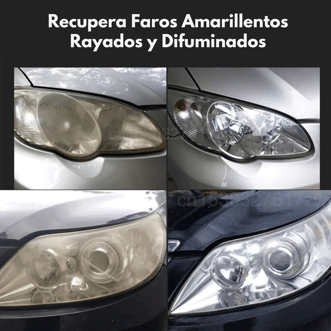 Líquido Restaurador Para Pulir Faros De Auto 100ml + Esponja