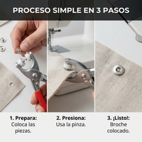 Kit de 100 Broches a Presión con Pinza