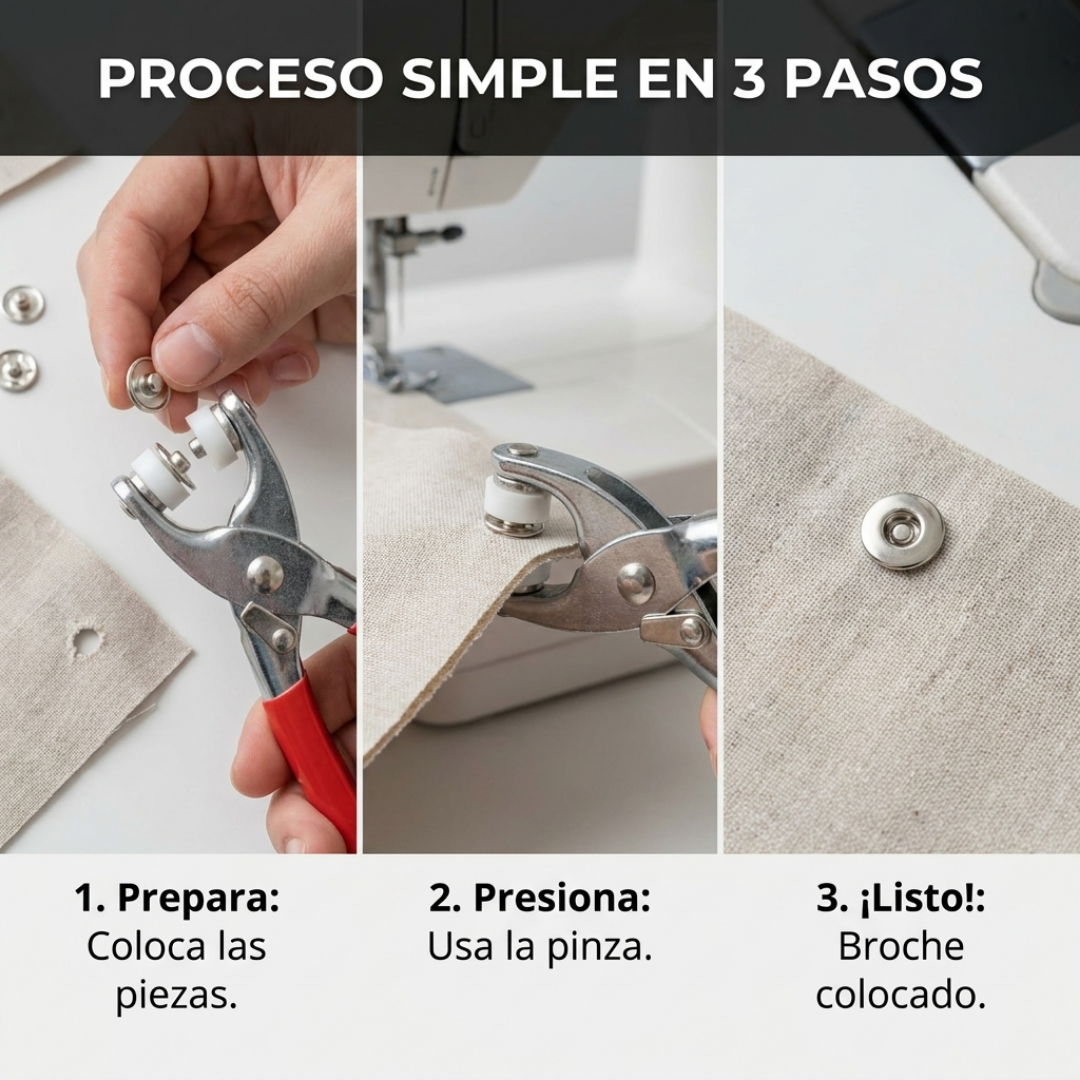 Kit de 100 Broches a Presión con Pinza