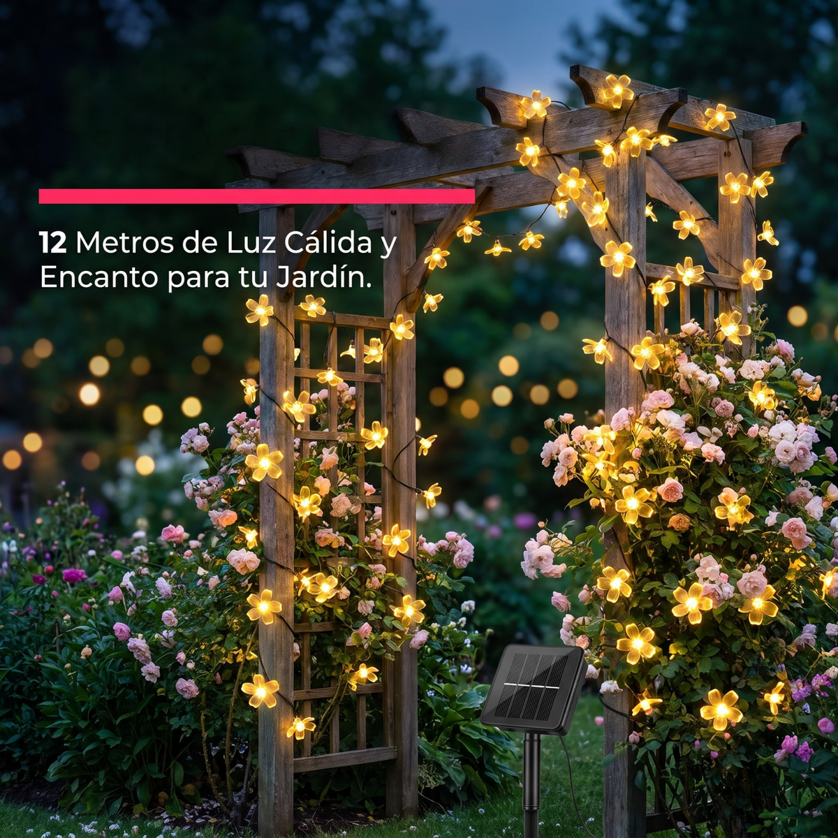 Guia de Flores Solares de Exterior 12m ecoinnova