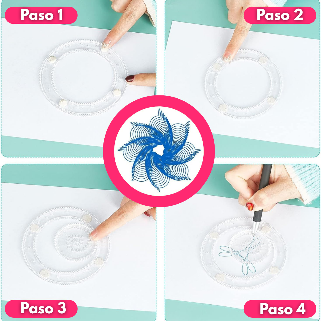 Kit Espirógrafo Completo: papel y lápices incluidos