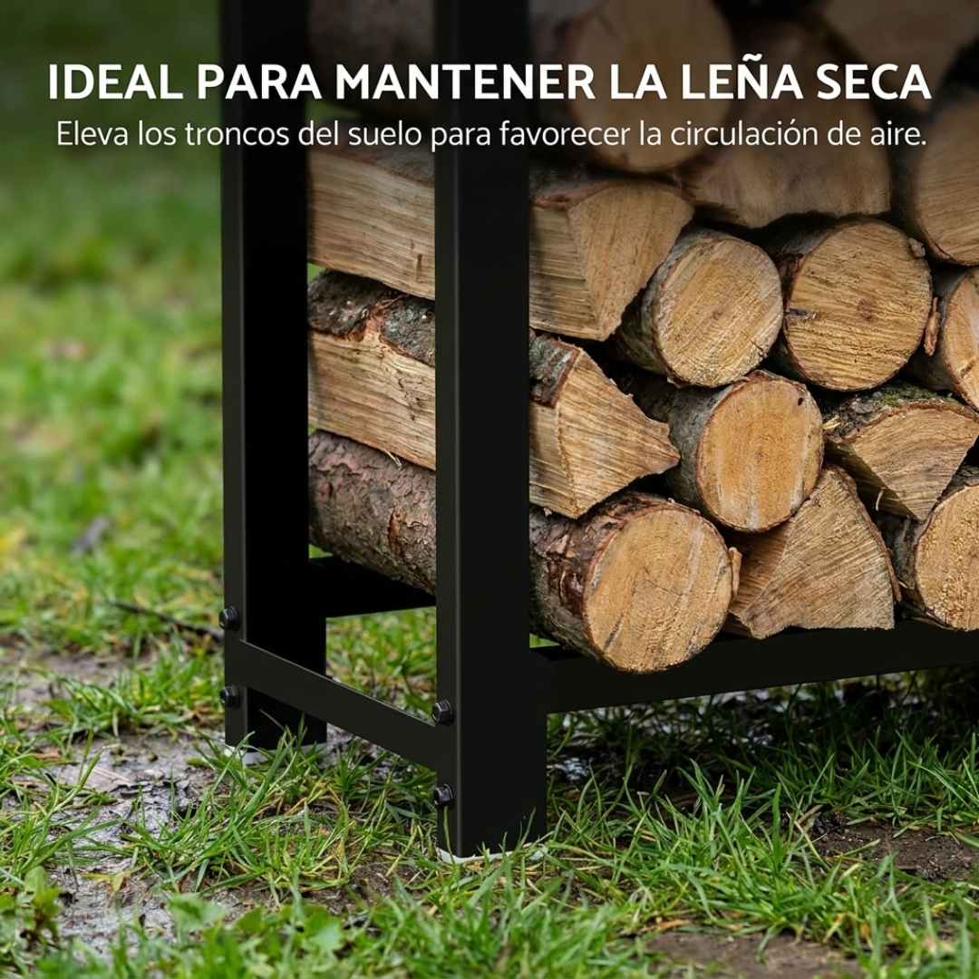 Leñero Organizador de Leña para Hogar y Patio
