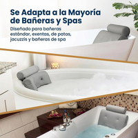 Almohada Bañera Antideslizante Ventosas Soporte Espalda Cuello