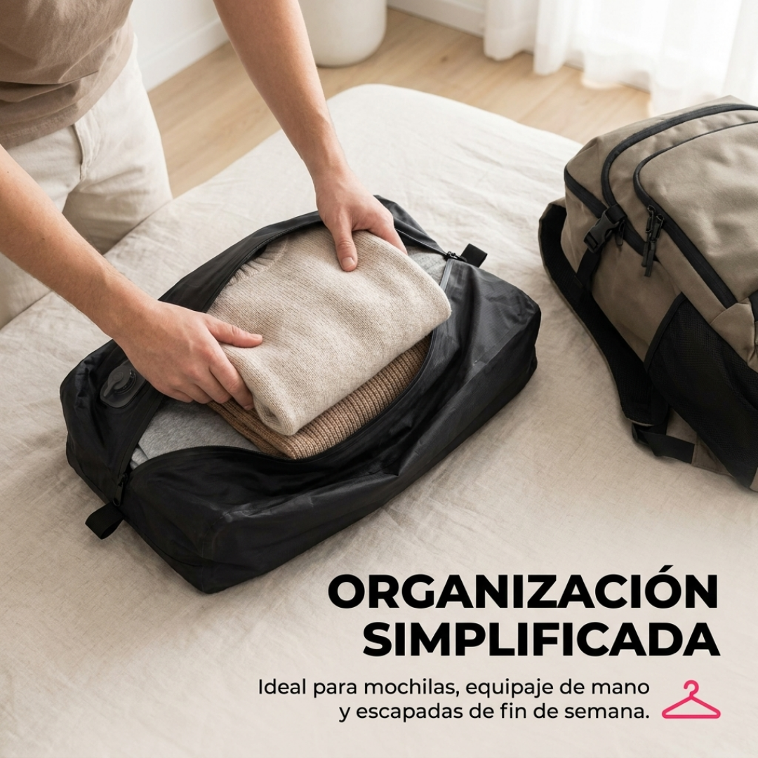 Bolsa de Vacío para Ropa de Viaje 20L con Bomba Integrada Recargable para Valija