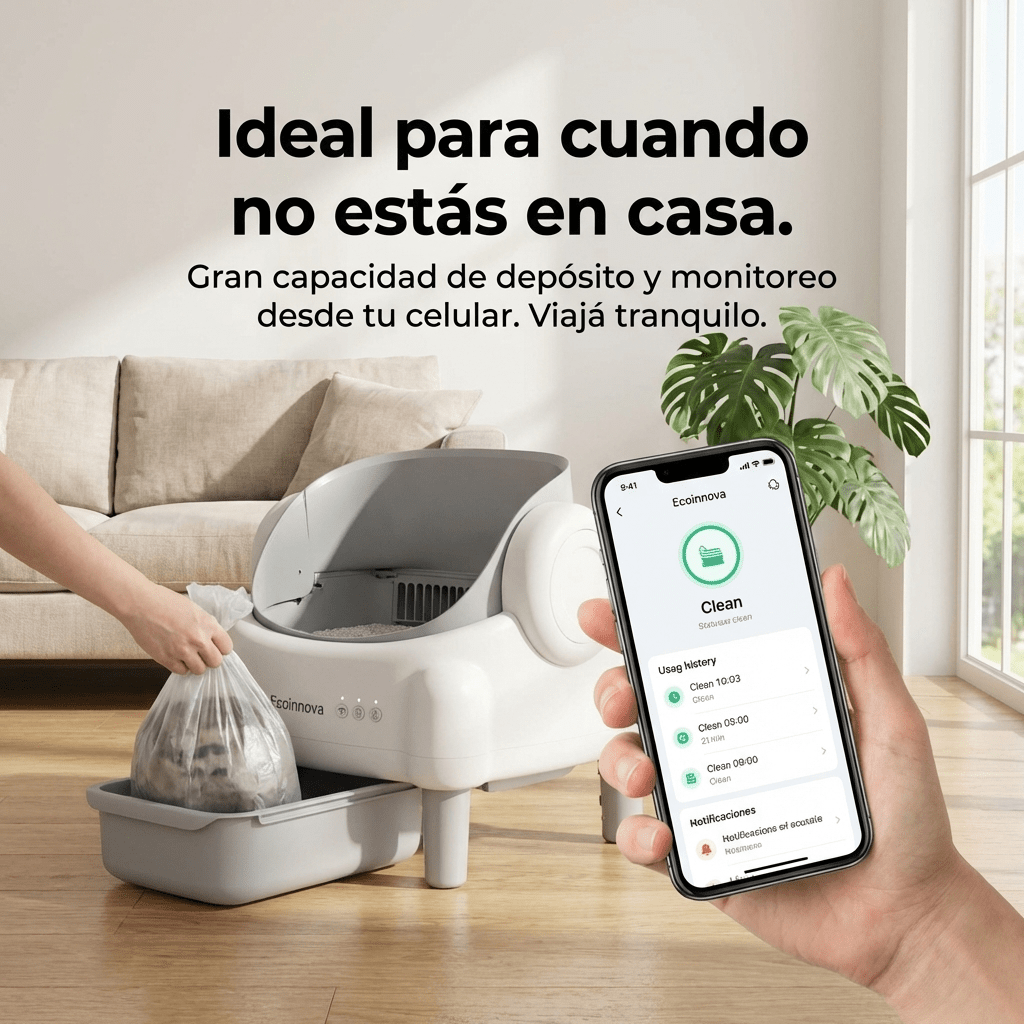 Arenero Gato Automático Autolimpiante Open Top - Ecoinnova - Muy Moderna Uruguay
