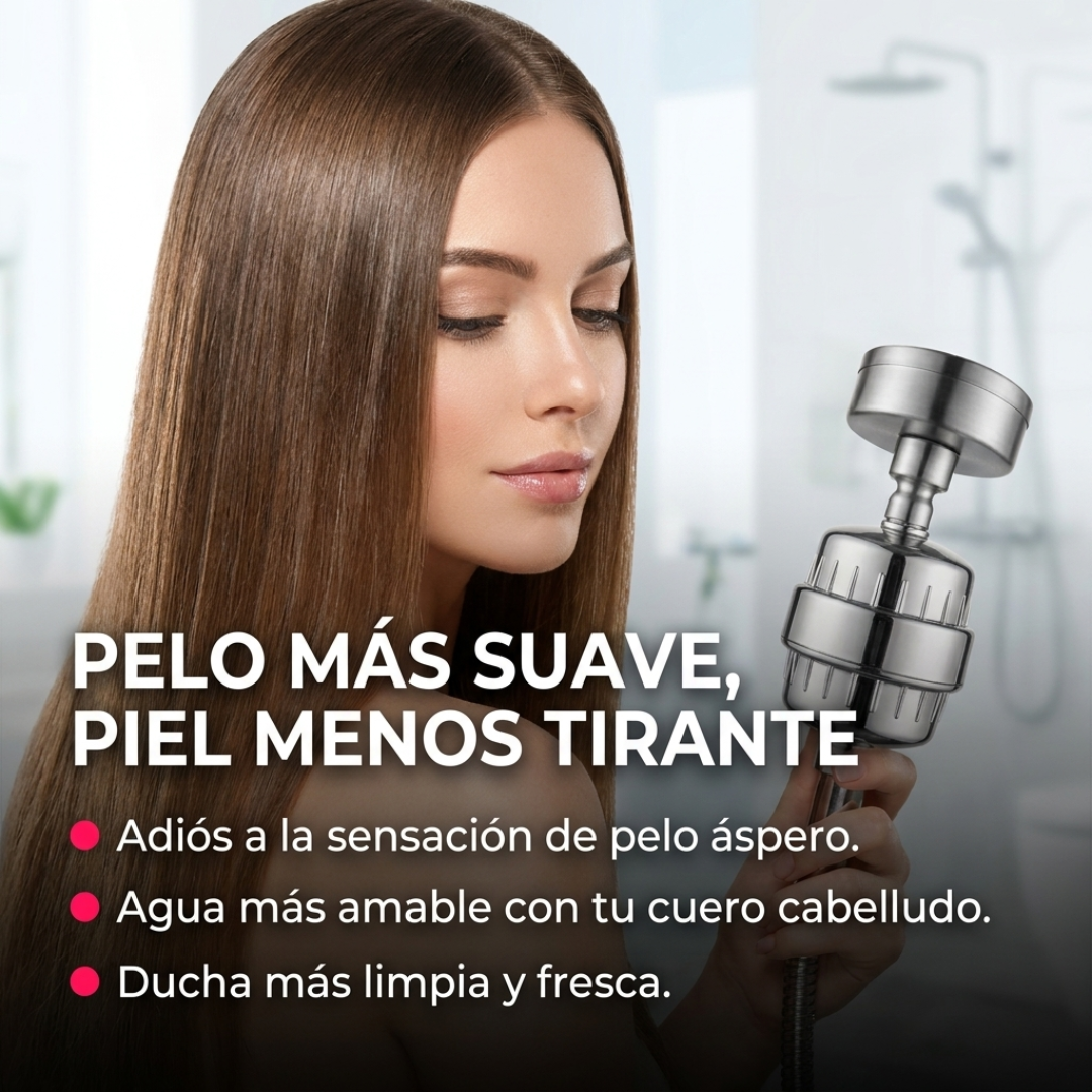 Cabezal Ducha Filtro Purificador 25 Capas Acero Inoxidable