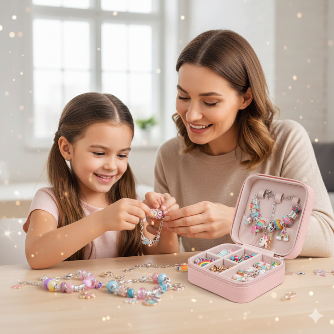 Kit Completo para Crear Pulseras Metálicas con Dijes y Cuentas