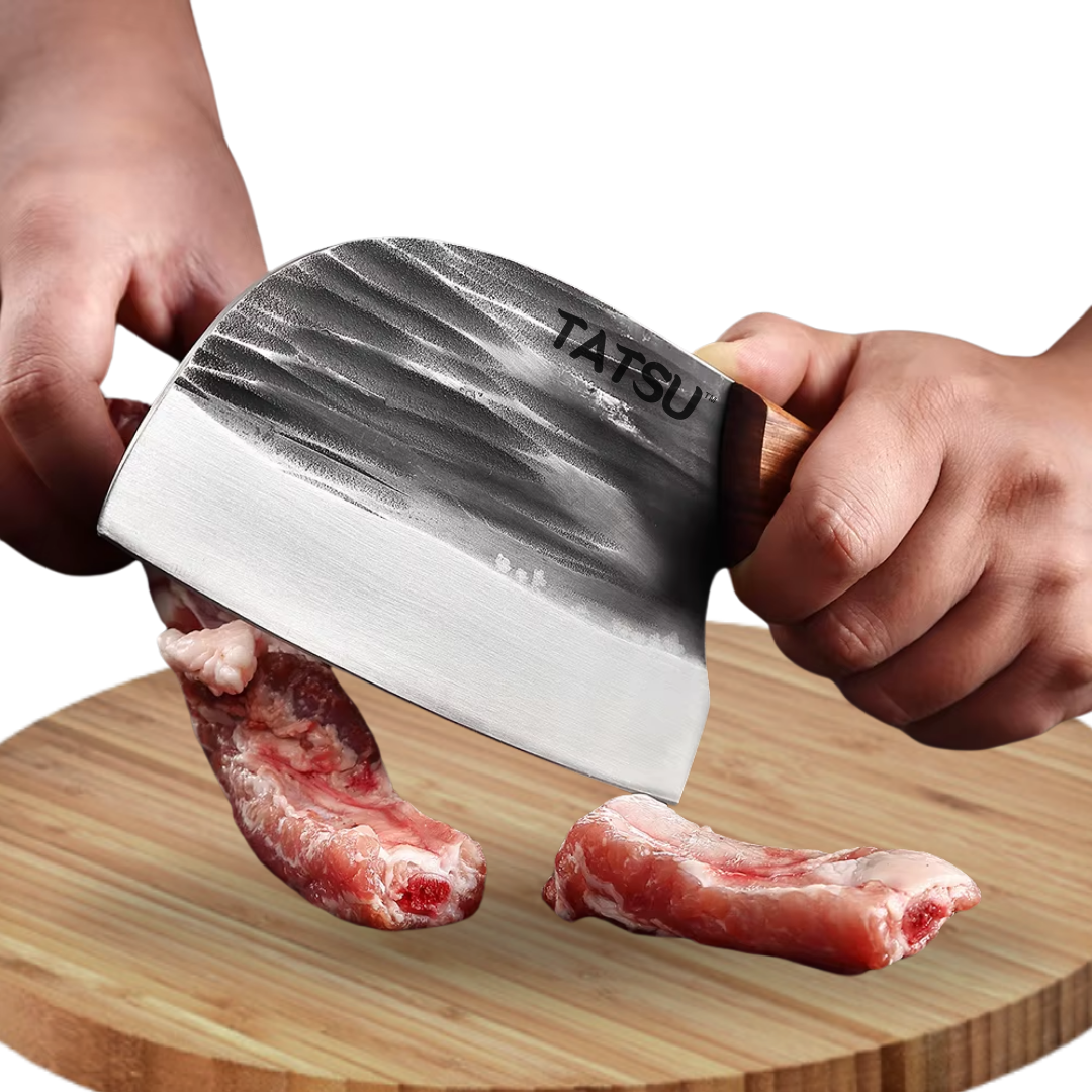 Cuchillo Carnicero TATSU™ Fushin con Funda de Cuero