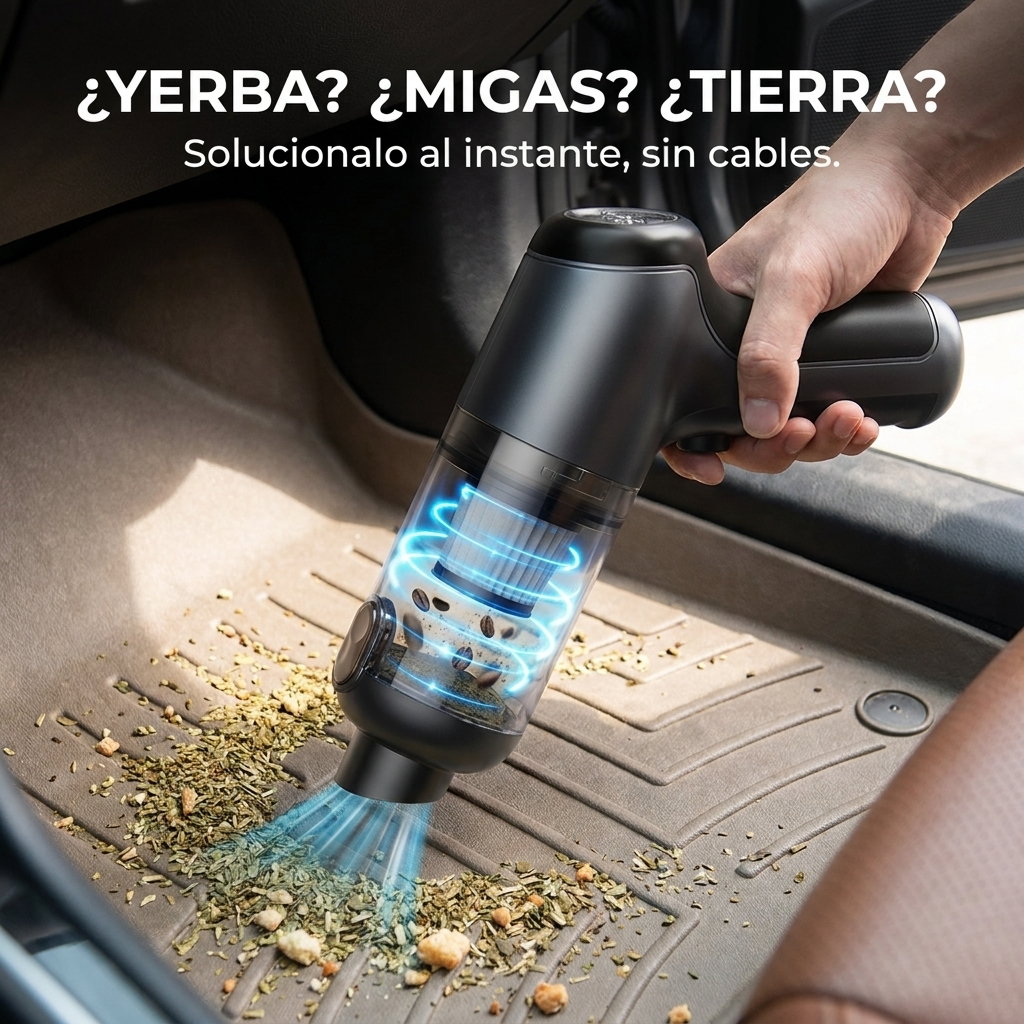 Aspiradora Inalámbrica Portátil Auto 120W Recargable