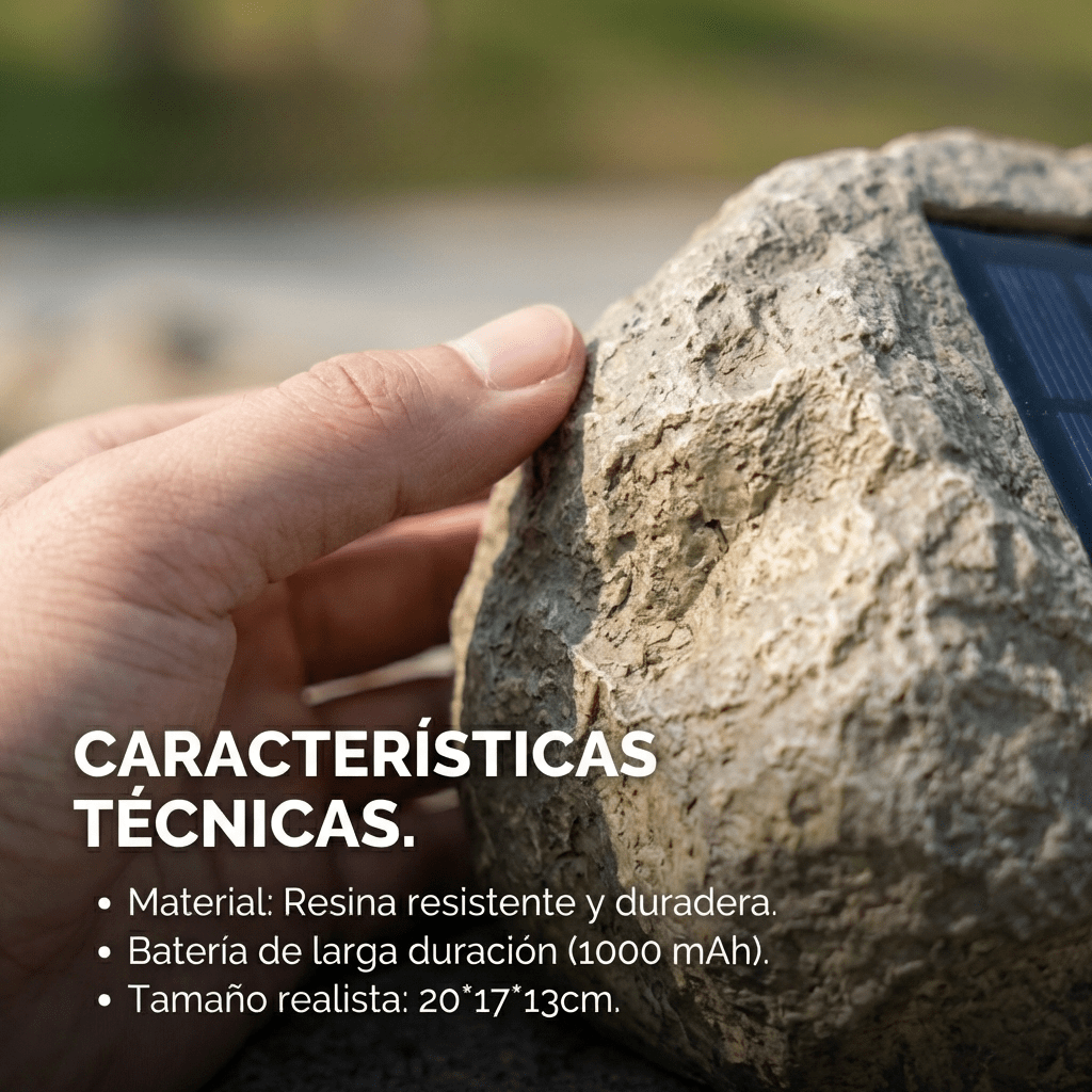 Foco LED tipo Piedra Recargable con el Sol - Muy Moderna Uruguay