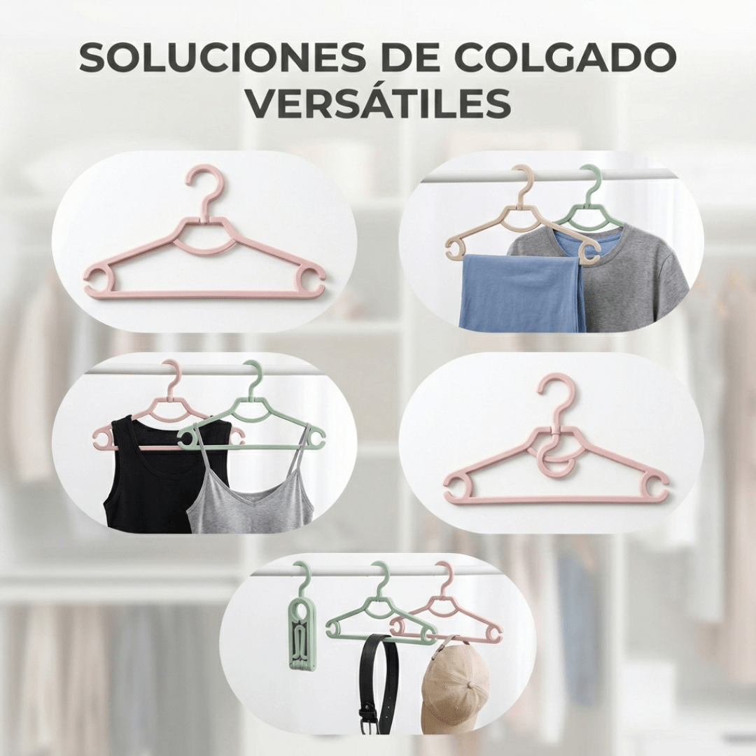 Pack 30 Perchas Plegables Compactas Ahorra Espacio Viaje Placard - Muy Moderna Uruguay