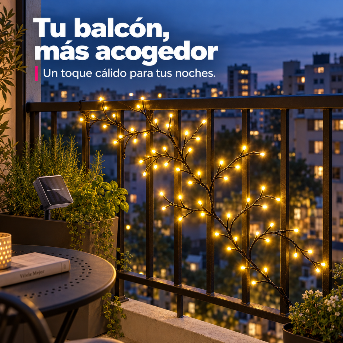 Enredadera Solar 96 LED para Pared y Balcón - Ecoinnova