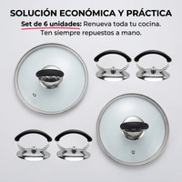 Set 6 Mangos de Silicona Universal para Tapa de Olla