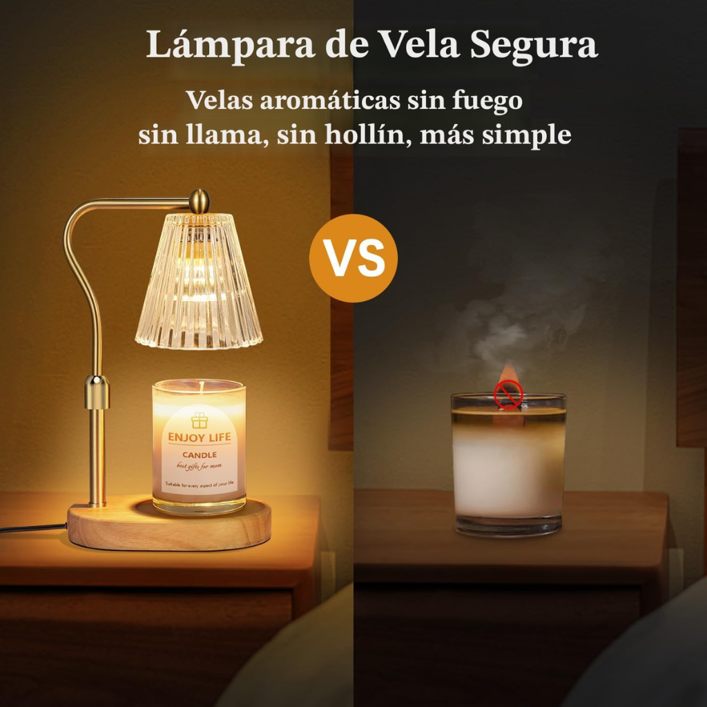 Lámpara Calentadora Velas Regulable Sin Llama Temporizador