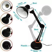 Lámpara Articulable de Escritorio con Prensa Black