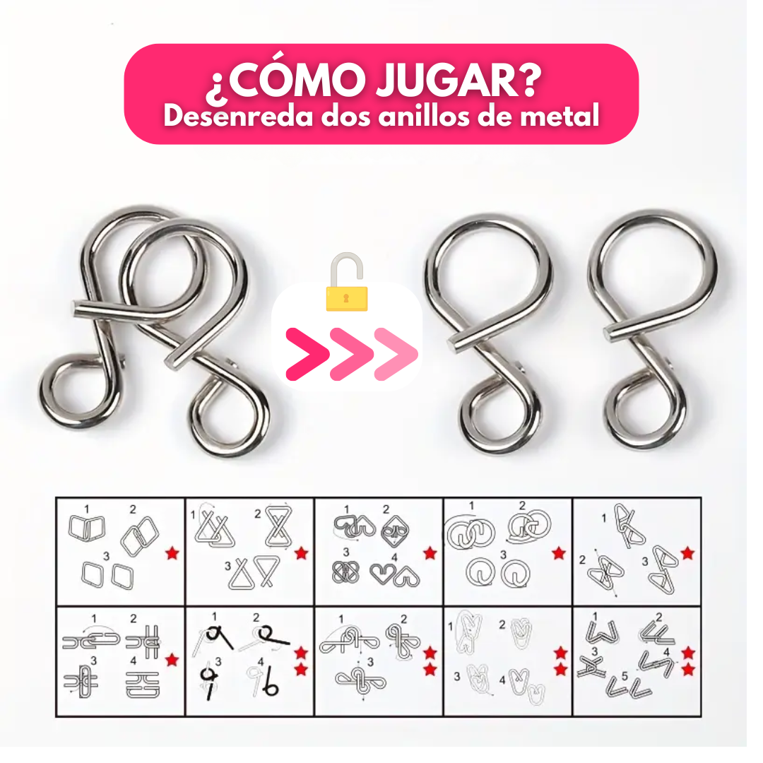 Set x36 Puzzle de Metal Ingenio IQ Para Niños Y Adultos