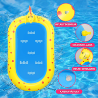 Piscina Inflable Infantil 170cm Con Rociador De Dinosaurio