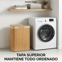 Canasto Cesto Ropa Sucia Plegable Bambú Grande Con Tapa - muymo hogar - Muy Moderna Uruguay