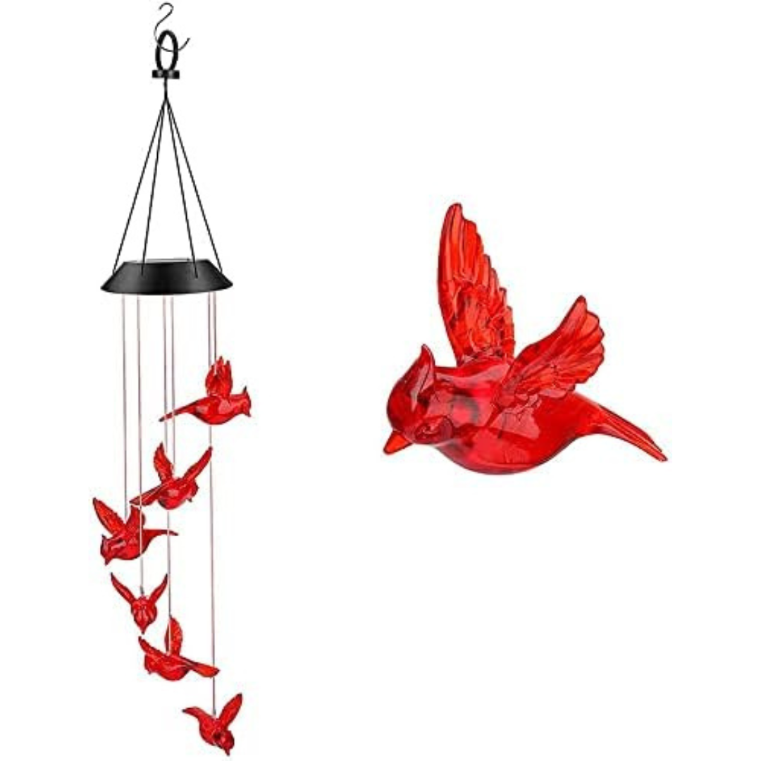 Llamador de Ángeles de Cardenales LED Solar