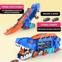 Set Dinosaurio Con Pista Y 2 Autos Juguete Interactivo Niños