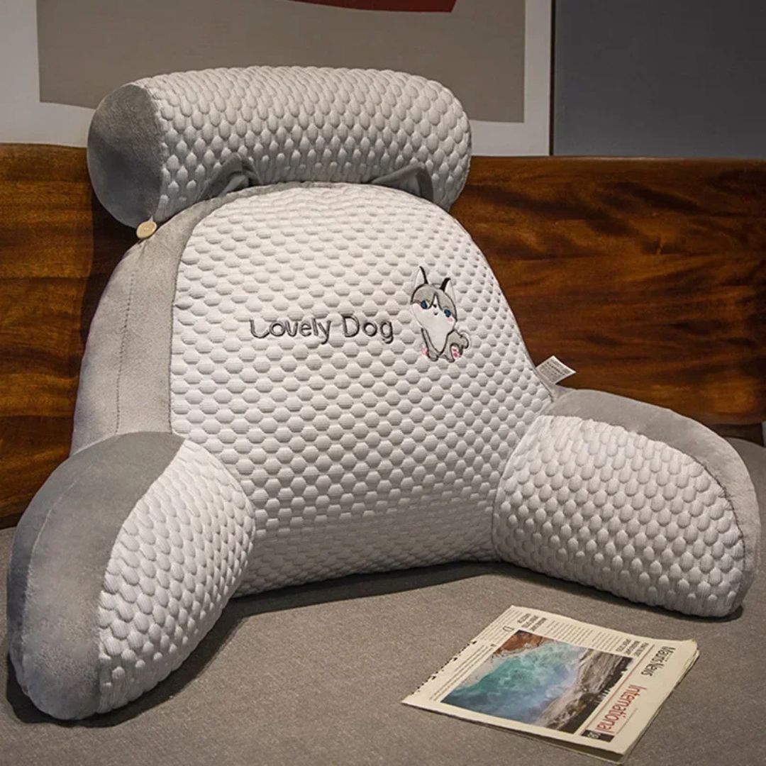 Almohadón Lumbar con Posabrazo para Cama, Silla y Sillón