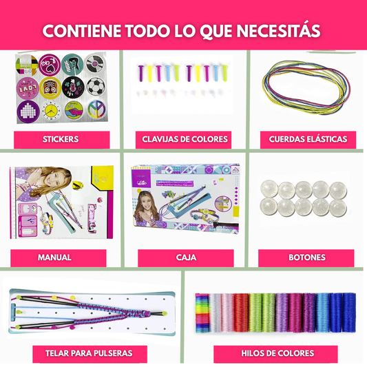 Kit Para Crear Pulseras de Hilo con Telar y Accesorios para Niños - Muy Moderna Uruguay