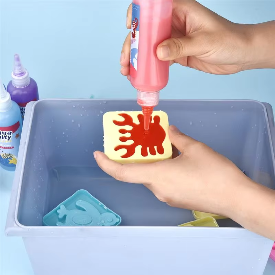 Kit para Crear Squishies Mágicos en Casa 6 Botellas de 100ml + 6 Moldes Juguete