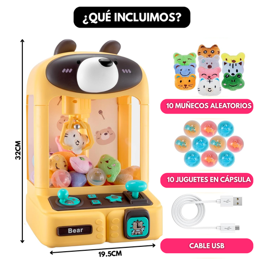 Máquina De Garra Juguete Eléctrico USB Con Muñecos Para Niños