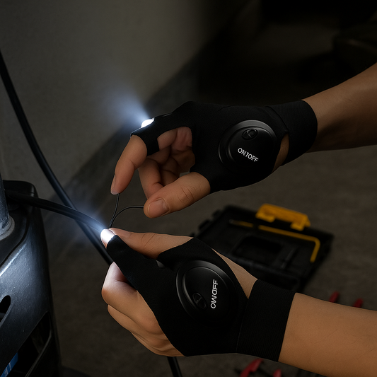 Par de Guantes de Trabajo con Linterna LED