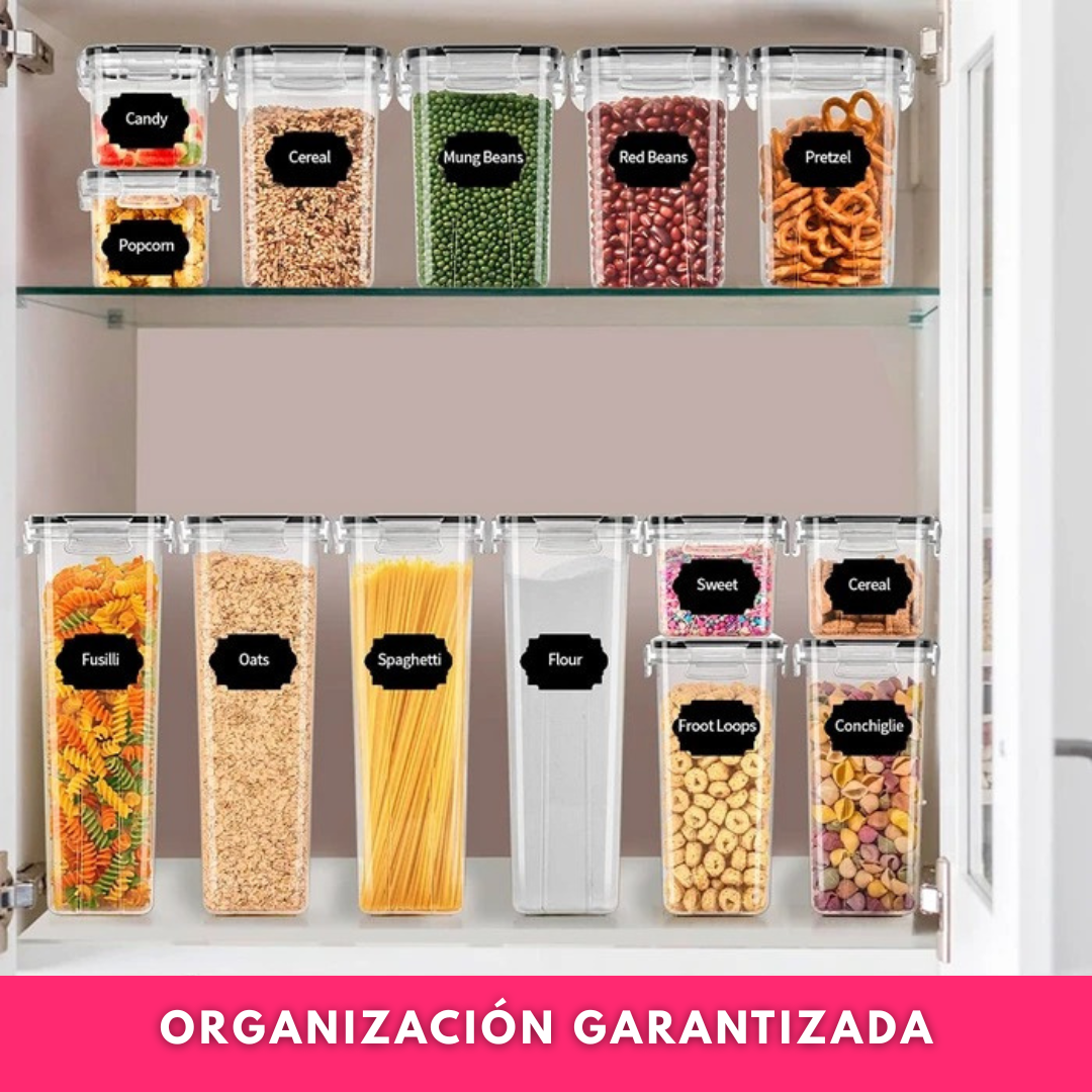 Set De 24 Contenedores De Alimentos De Plástico Con Tapa