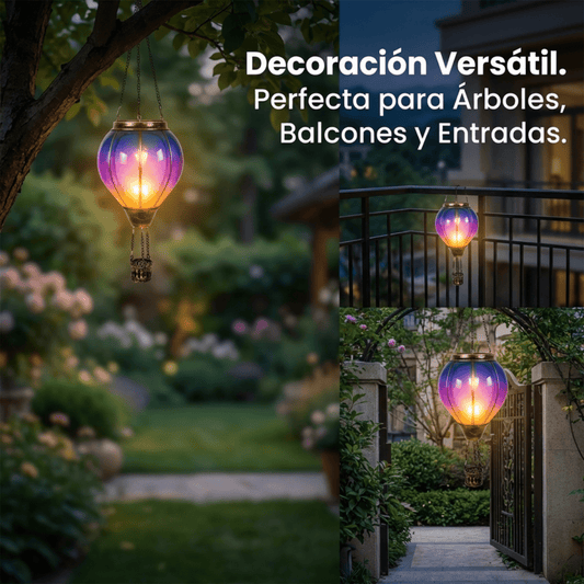 Lámpara Solar Globo Aerostático Colgante Decorativa Jardín - Muy Moderna Uruguay