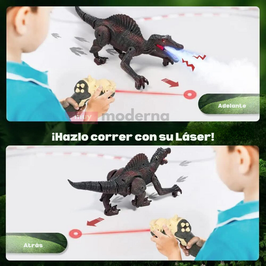 Dinosaurio a Control Remoto con Seguimiento Láser para Niños
