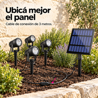 Set de 4 Focos LED Solares Orientables para Jardín
