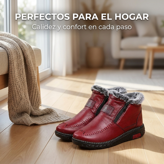 Botines Abrigados con Forro Afelpado - Símil Cuero para Invierno