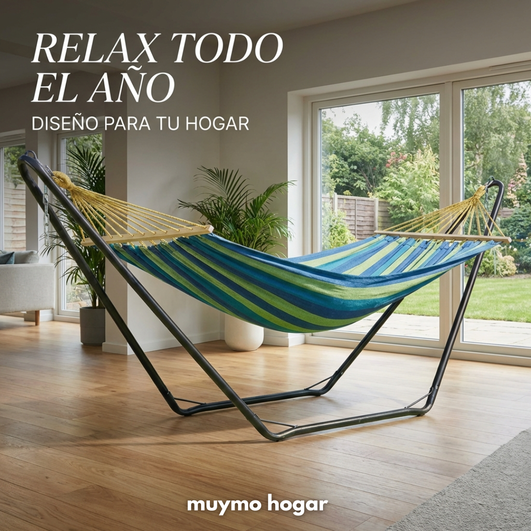 Hamaca Paraguaya Con Soporte De Acero- muymo hogar