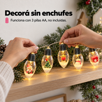 Guirnalda Navideña LED de 20 Luces con Arbolitos a Pilas