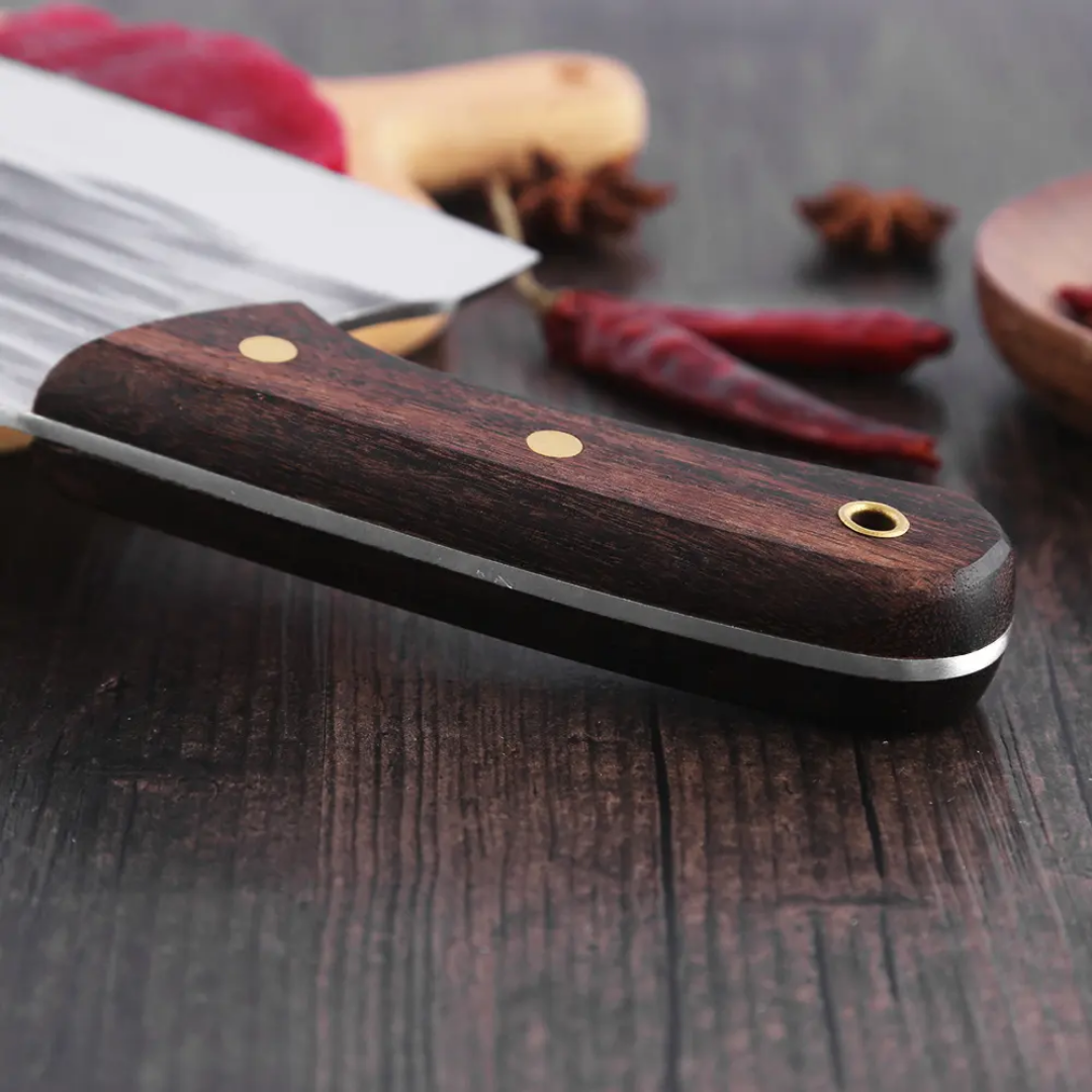 Cuchillo Carnicero TATSU™ Fushin con Funda de Cuero