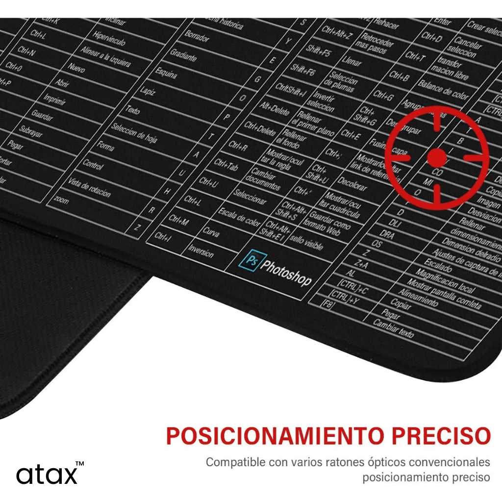 Alfombrilla Para Mouse Con Atajos Excel Word Español atax - Muy Moderna Uruguay