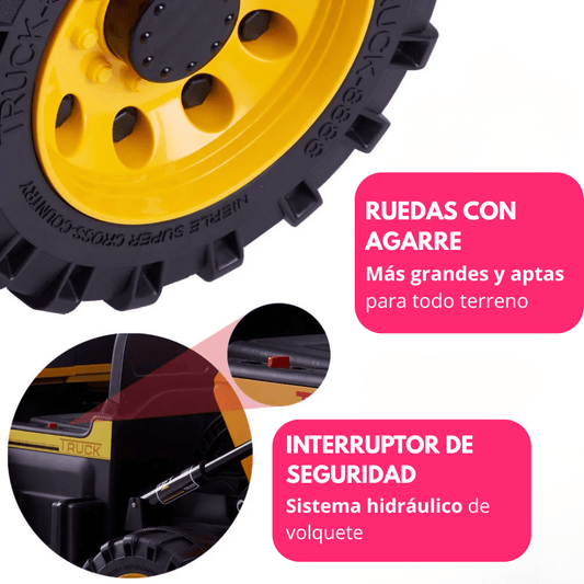 Camión Volquete Eléctrico Infantil 12V 4x4 Con Descarga - Muy Moderna Uruguay