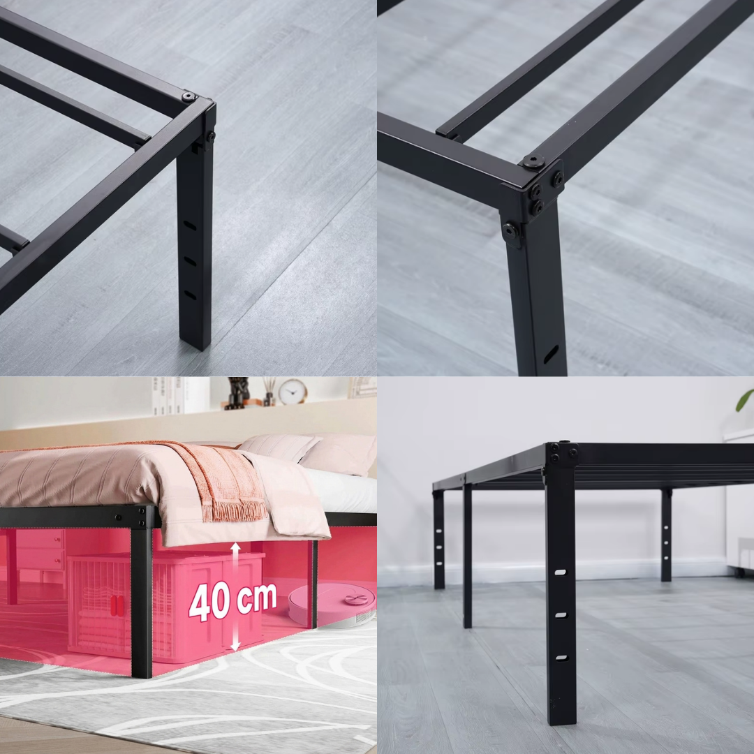 Base de Metal Armable para Sommier 2 Plazas 40 cm Acero Reforzado