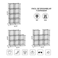 Estantería Organizadora Modular Con Malla De Hierro 8 Cubos