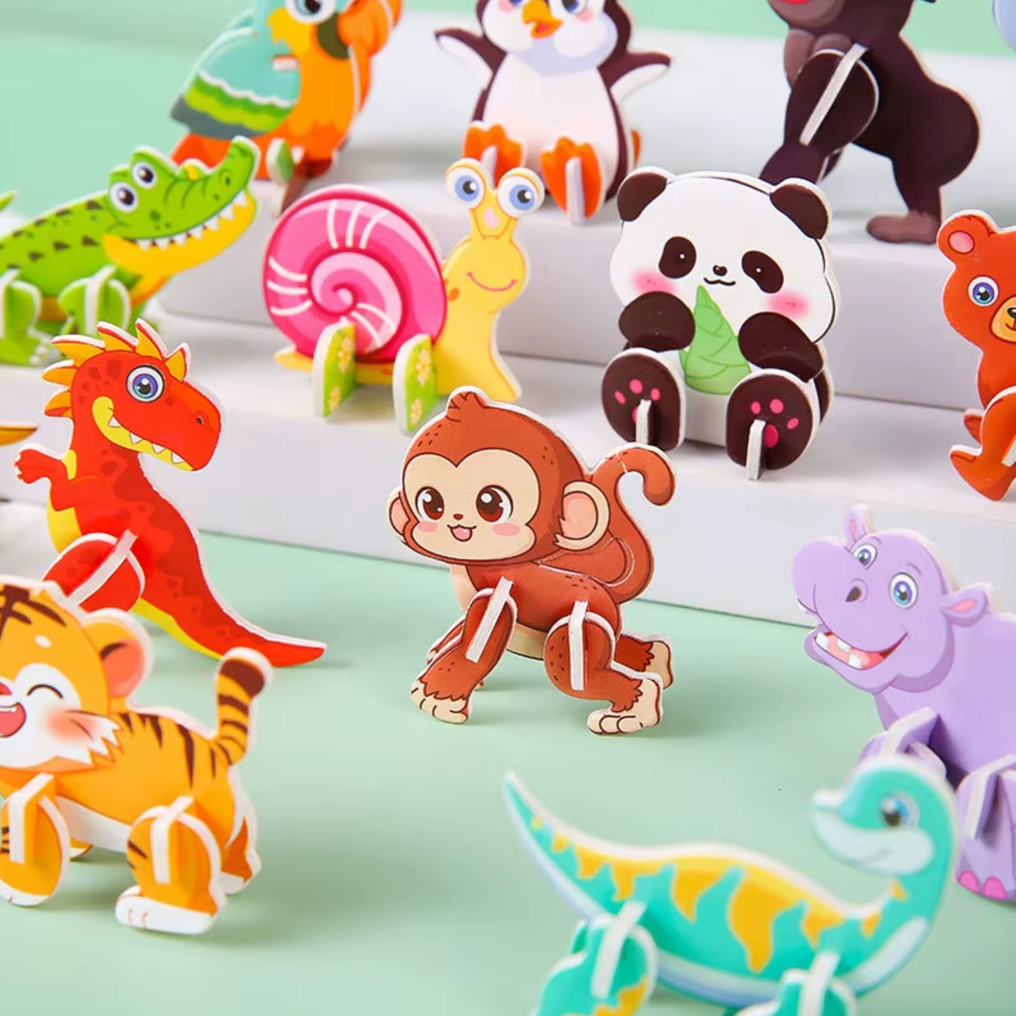 Figuras Para Armar Animales Y Dinosaurios 3d Juguete Pack 60