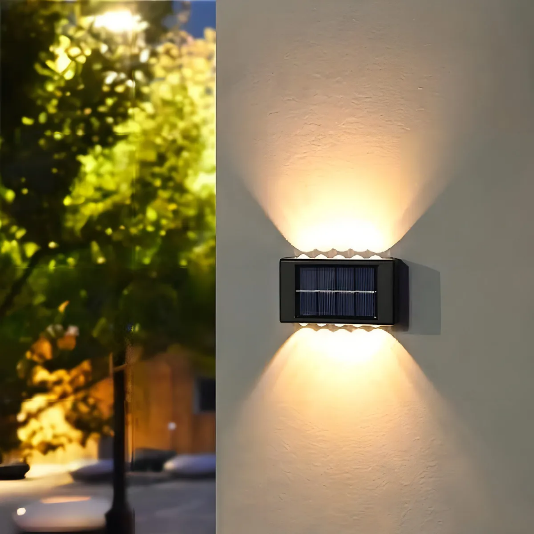 Focos Solar Bidireccional de Pared Exterior Pack x2