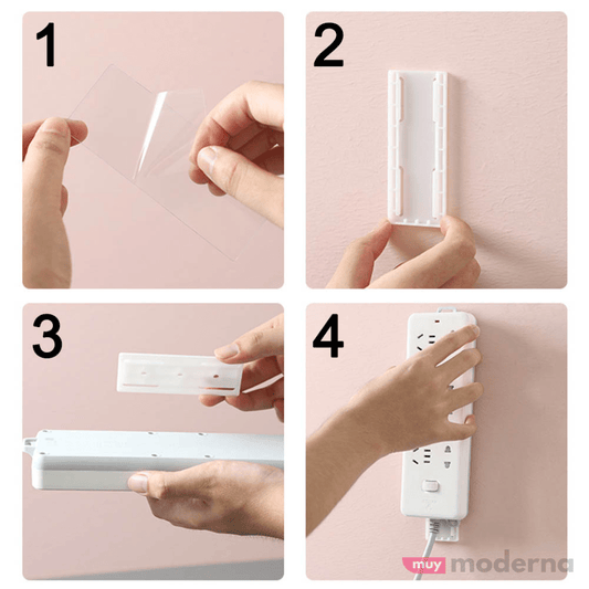 Set de 4 Soportes Adhesivos Para Montaje en Pared - Muy Moderna Uruguay