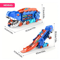 Set Dinosaurio Con Pista Y 2 Autos Juguete Interactivo Niños