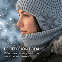 Gorro con Orejeras y Cuello Bufanda Set Tejido