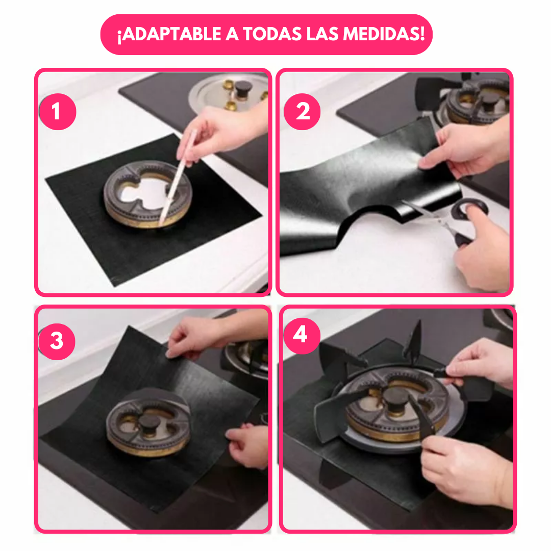 Set x4 Cubre Hornallas de Teflon