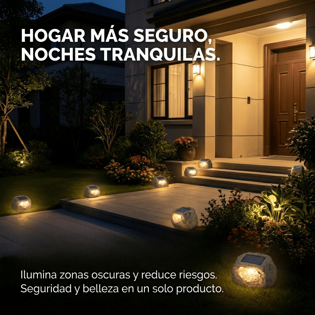 Foco LED tipo Piedra Recargable con el Sol - Muy Moderna Uruguay