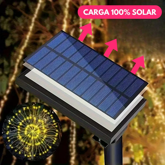 Luz Solar Exterior Decorativa Jardín Efecto Fuegos Artificiales