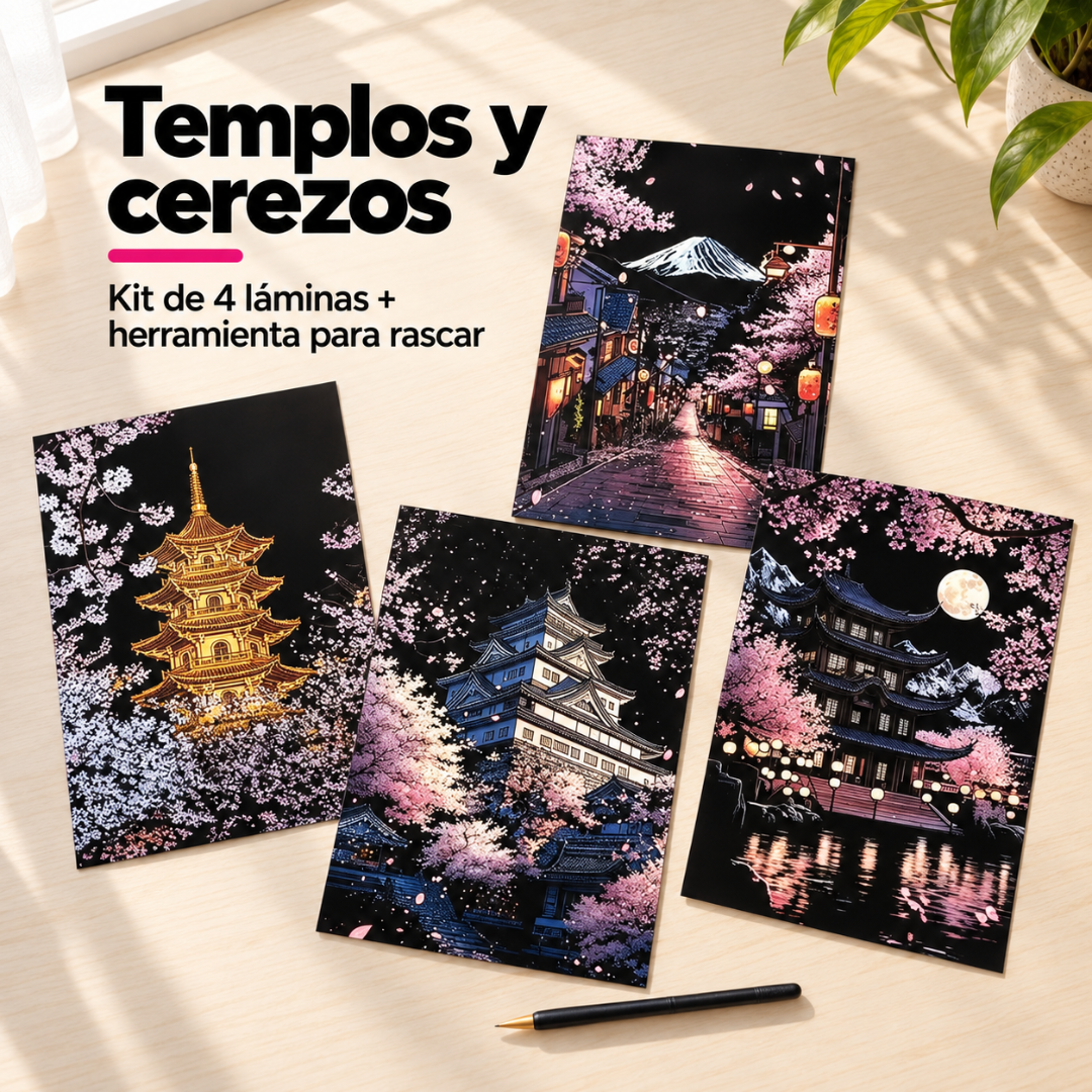 Kit de 4 Láminas para Rascar Scratch Art
